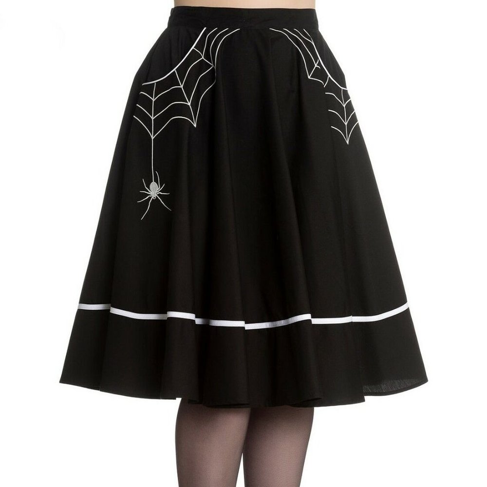Hell Bunny Miss Muffet Spider Halloween Skirt NWT